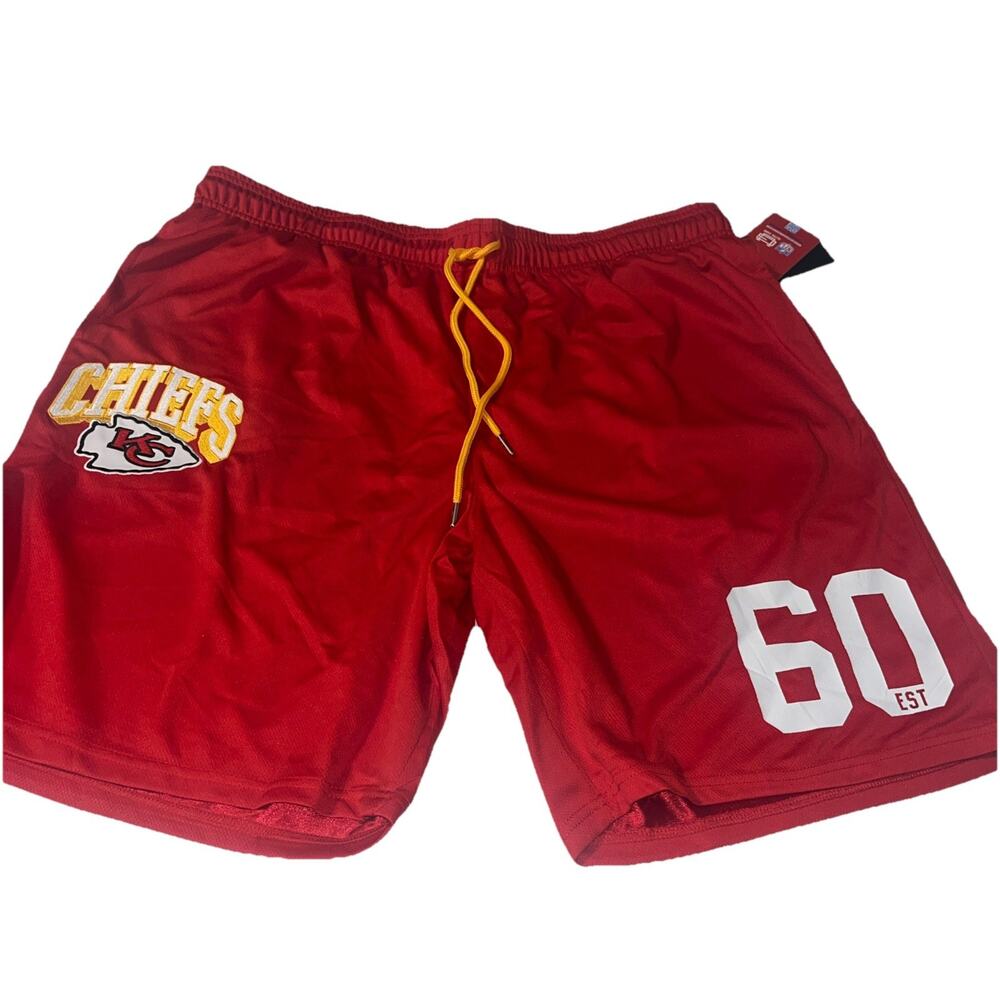 NWT Ultra Game NFL Kansas City Chiefs Red Mesh Athletic Shorts EST 60 Size XXL